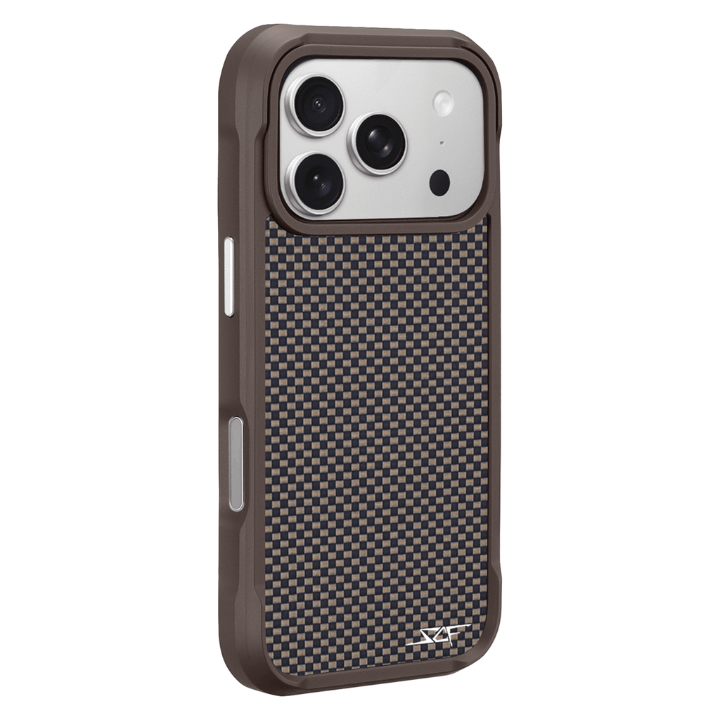 Kies-Motorsports Simply Carbon Fiber iPhone | Aramid Fiber Case | SPORT Series Brown Aramid Fiber / iPhone 17 Pro Max