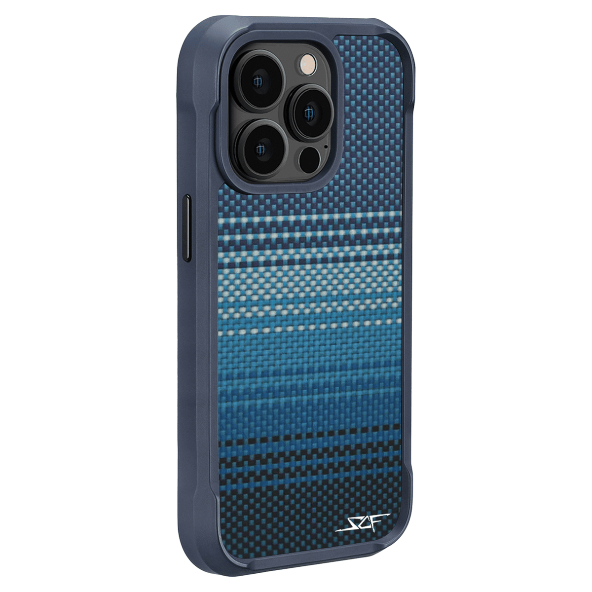 Kies-Motorsports Simply Carbon Fiber iPhone | Aramid Fiber Case | SPORT Series Radiant Blue Aramid Fiber / iPhone 15 Pro Max