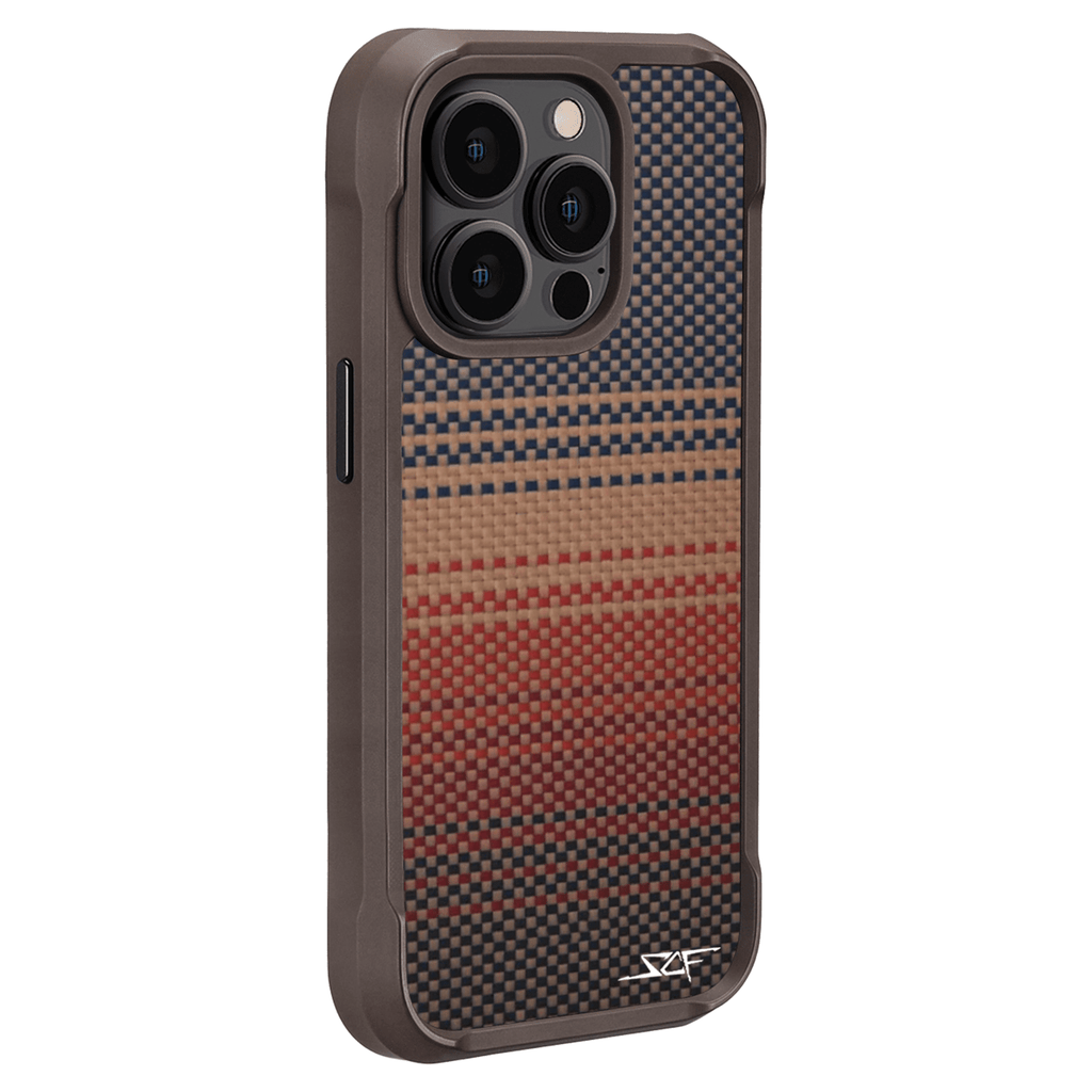 Kies-Motorsports Simply Carbon Fiber iPhone | Aramid Fiber Case | SPORT Series Radiant Orange Aramid / iPhone 15 Pro Max