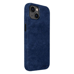 Kies-Motorsports Simply Carbon Fiber iPhone | Blue Alcantara Case | GHOST Series iPhone 15 Plus