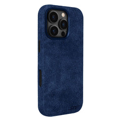 Kies-Motorsports Simply Carbon Fiber iPhone | Blue Alcantara Case | GHOST Series iPhone 16 Pro Max