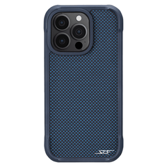 Kies-Motorsports Simply Carbon Fiber iPhone | Blue Aramid Fiber Case | SPORT Series