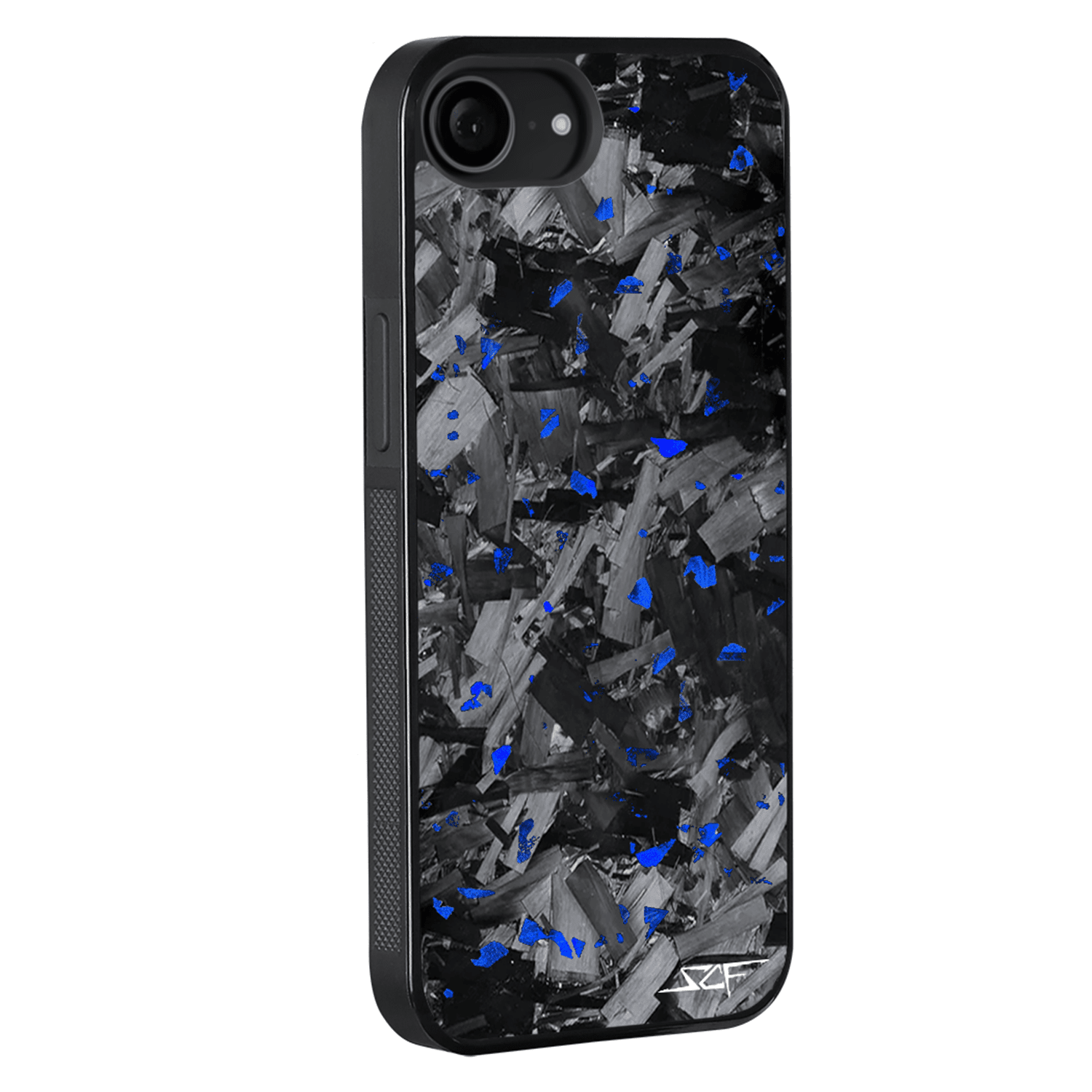Kies-Motorsports Simply Carbon Fiber iPhone | Blue Flake Forged Chunk Carbon Fiber Case | CLASSIC Series iPhone 16e