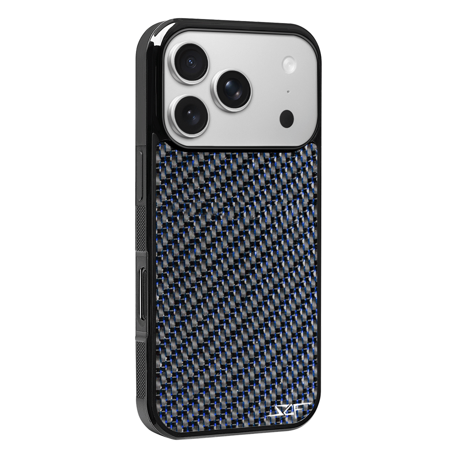 Kies-Motorsports Simply Carbon Fiber iPhone | Blue Lace Carbon Fiber Case | CLASSIC Series iPhone 17 Pro Max