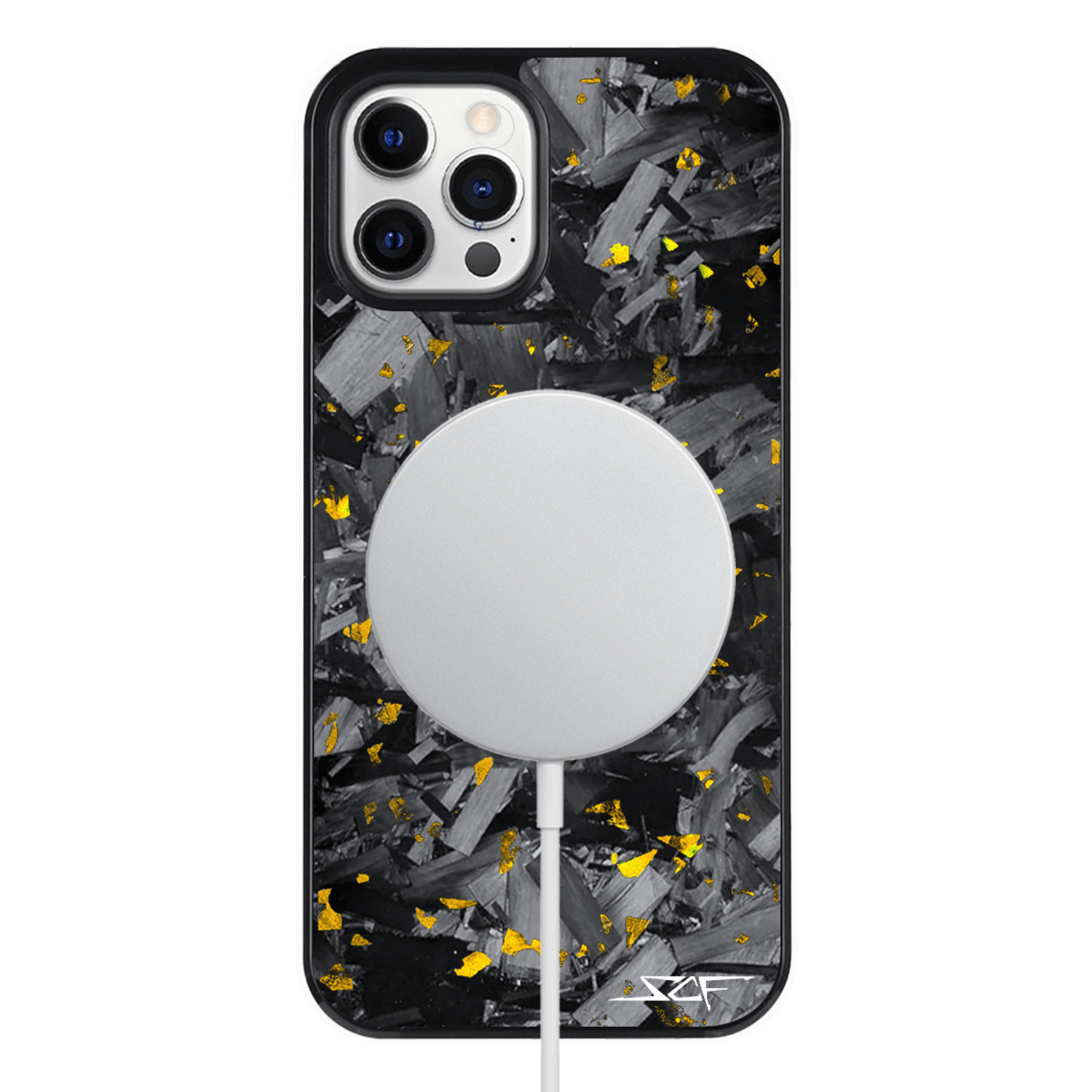 Kies-Motorsports Simply Carbon Fiber iPhone | Gold Flake Forged Chunk Carbon Fiber Case | CLASSIC Series