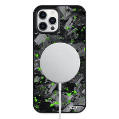 Kies-Motorsports Simply Carbon Fiber iPhone | Green Flake Forged Chunk Carbon Fiber Case | CLASSIC Series