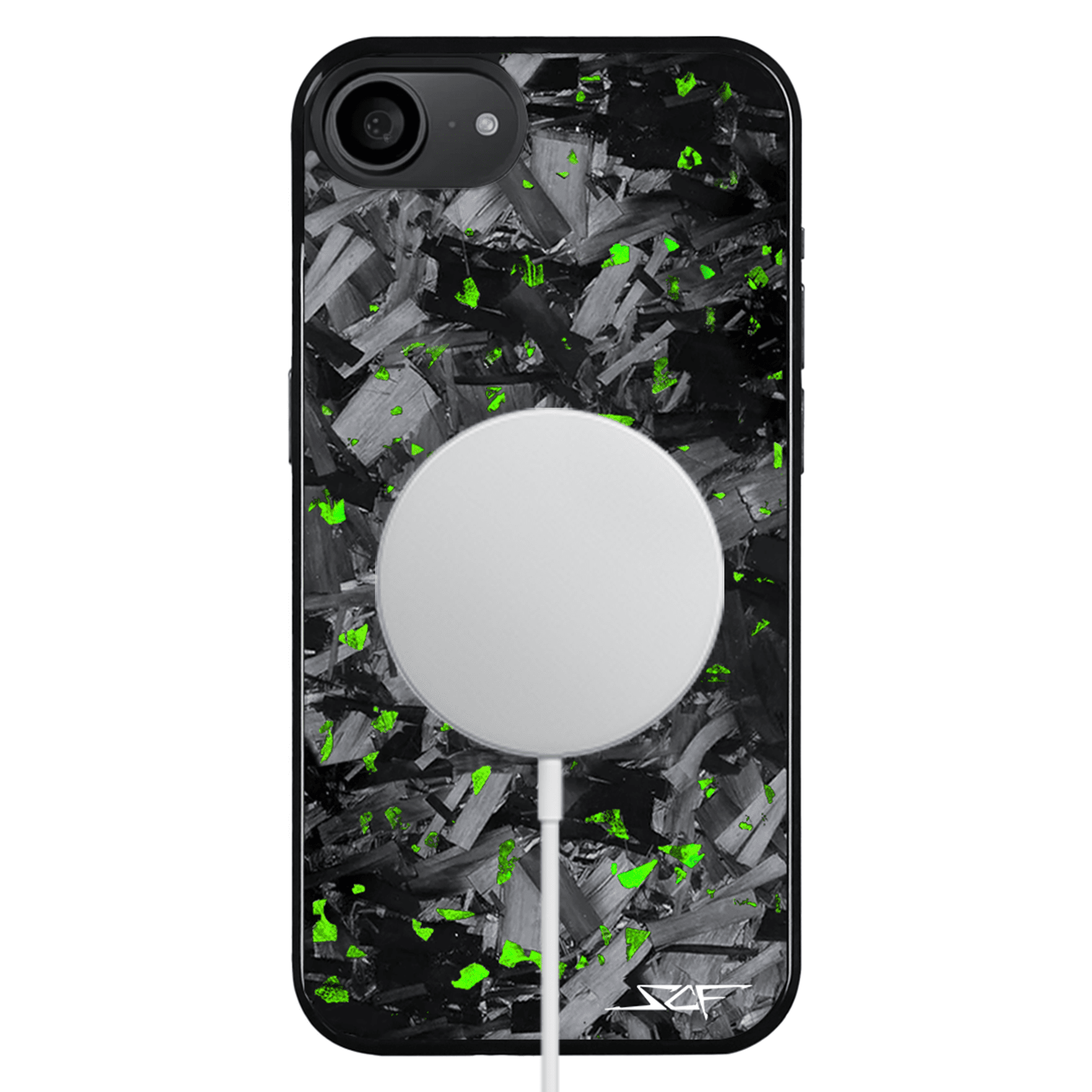 Kies-Motorsports Simply Carbon Fiber iPhone | Green Flake Forged Chunk Carbon Fiber Case | CLASSIC Series