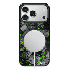 Kies-Motorsports Simply Carbon Fiber iPhone | Green Flake Forged Chunk Carbon Fiber Case | CLASSIC Series