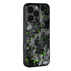 Kies-Motorsports Simply Carbon Fiber iPhone | Green Flake Forged Chunk Carbon Fiber Case | CLASSIC Series iPhone 16 Pro Max