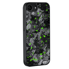Kies-Motorsports Simply Carbon Fiber iPhone | Green Flake Forged Chunk Carbon Fiber Case | CLASSIC Series iPhone 16e