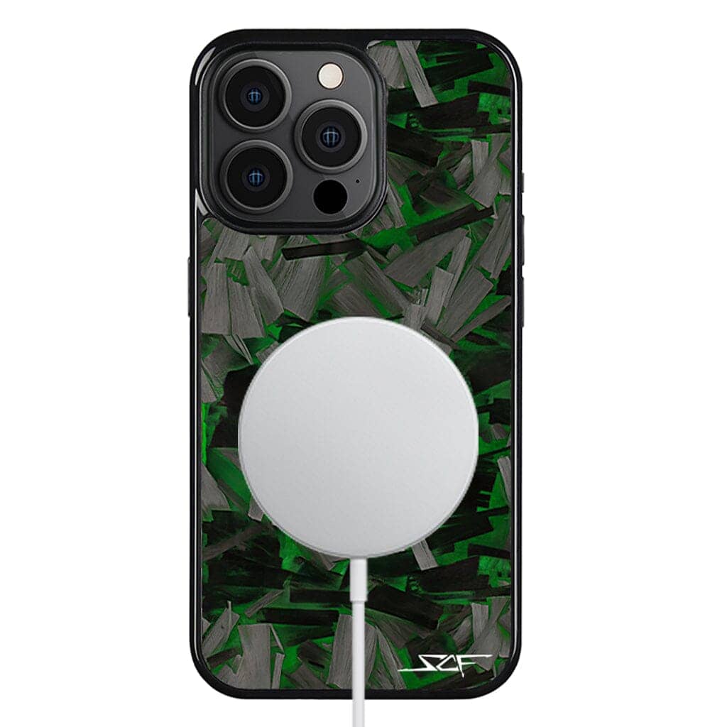 Kies-Motorsports Simply Carbon Fiber iPhone | Green Lava Forged Carbon Fiber Phone Case | CLASSIC Series