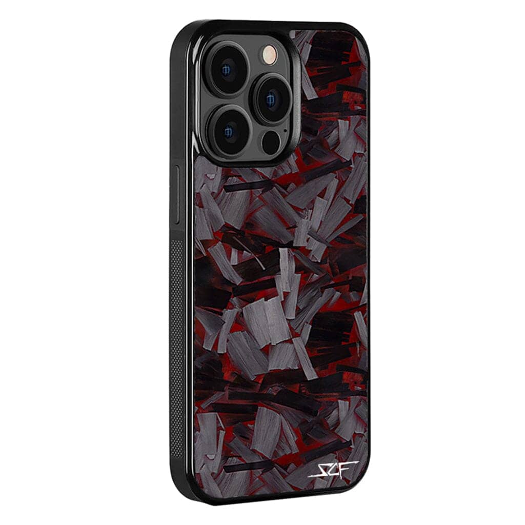 Kies-Motorsports Simply Carbon Fiber iPhone | Lava Forged Carbon Fiber Case | CLASSIC Series Red Lava Forged / iPhone 15 Pro Max