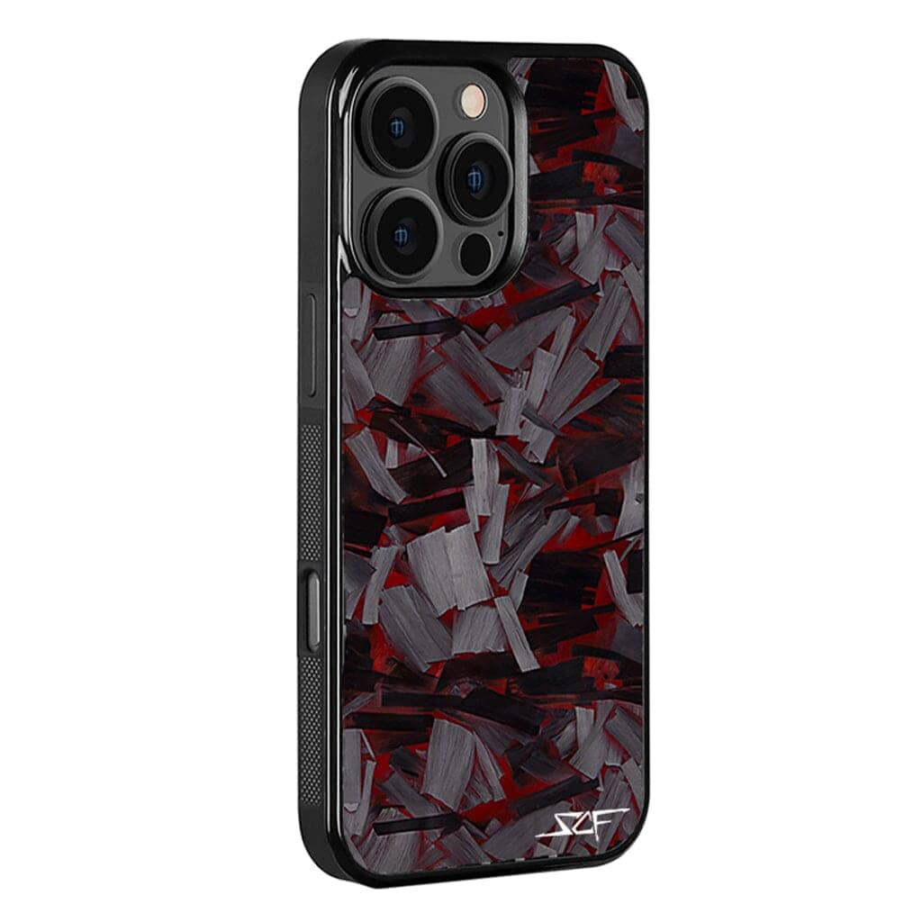 Kies-Motorsports Simply Carbon Fiber iPhone | Lava Forged Carbon Fiber Case | CLASSIC Series Red Lava Forged / iPhone 16 Pro Max