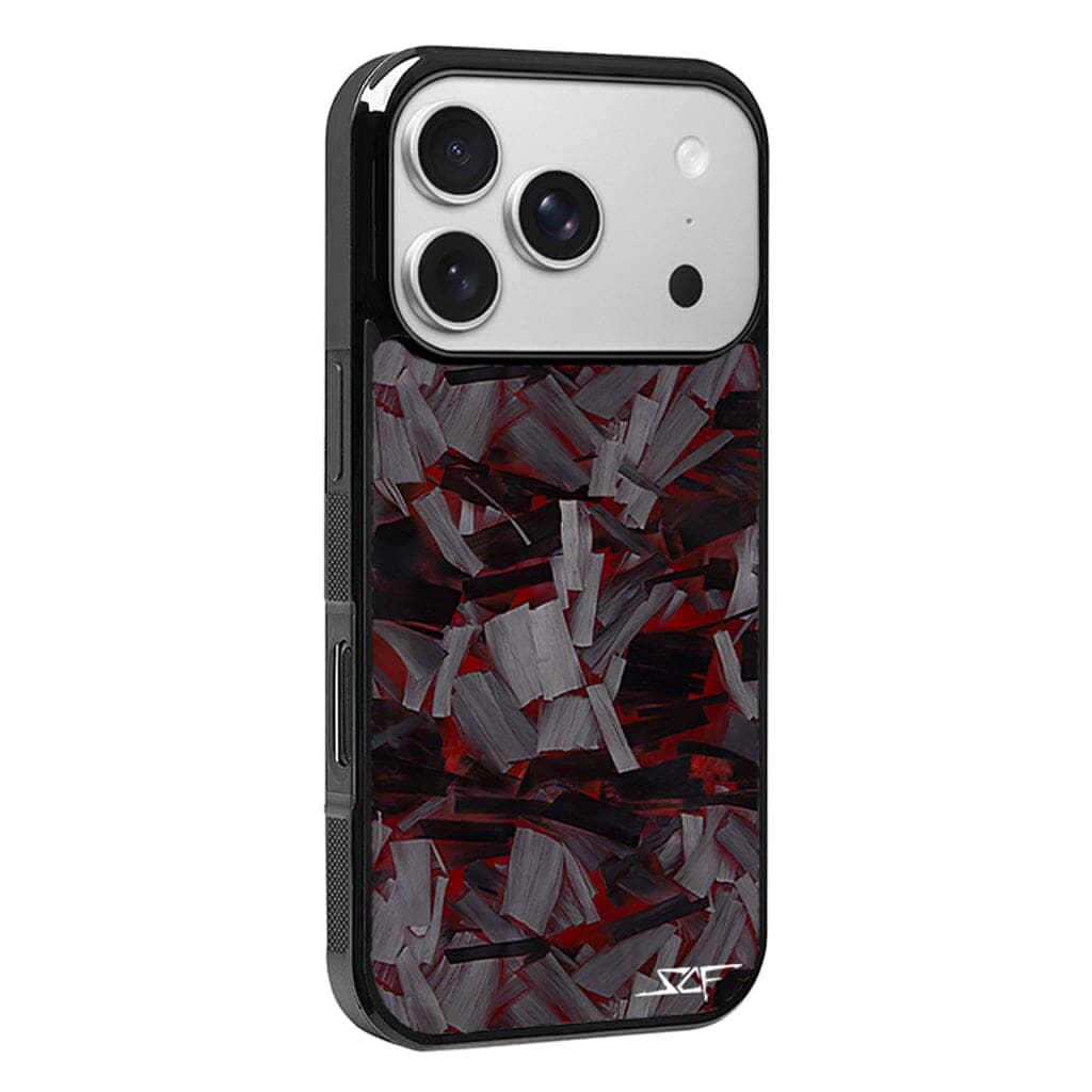 Kies-Motorsports Simply Carbon Fiber iPhone | Lava Forged Carbon Fiber Case | CLASSIC Series Red Lava Forged / iPhone 17 Pro Max