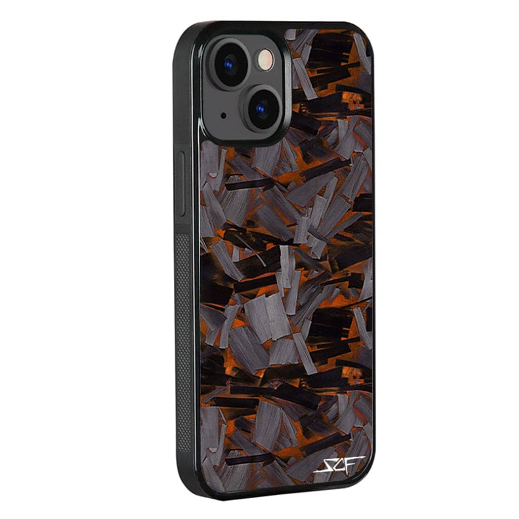 Kies-Motorsports Simply Carbon Fiber iPhone | Orange Lava Forged Carbon Fiber Phone Case | CLASSIC Series