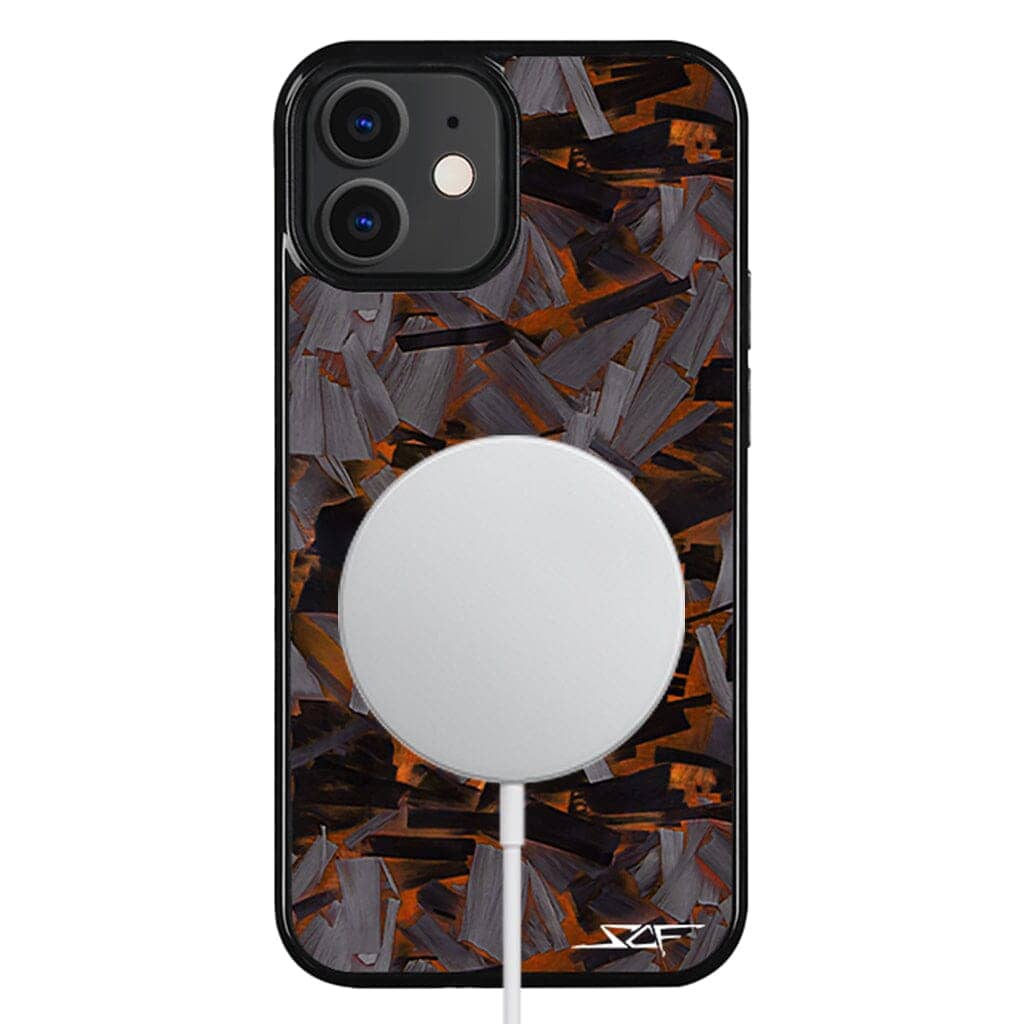 Kies-Motorsports Simply Carbon Fiber iPhone | Orange Lava Forged Carbon Fiber Phone Case | CLASSIC Series