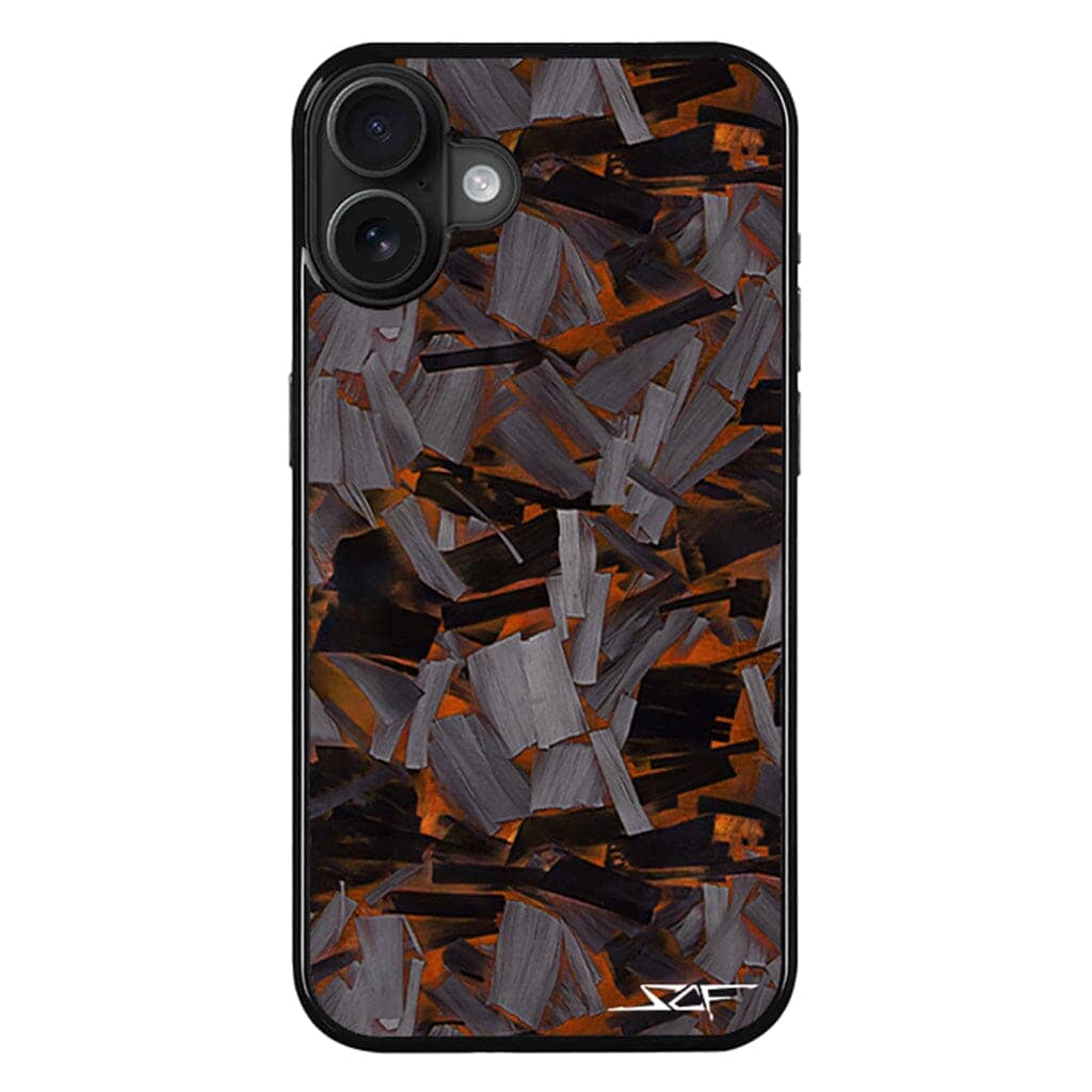 Kies-Motorsports Simply Carbon Fiber iPhone | Orange Lava Forged Carbon Fiber Phone Case | CLASSIC Series