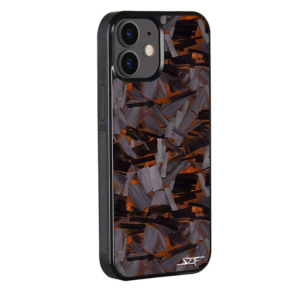 Kies-Motorsports Simply Carbon Fiber iPhone | Orange Lava Forged Carbon Fiber Phone Case | CLASSIC Series