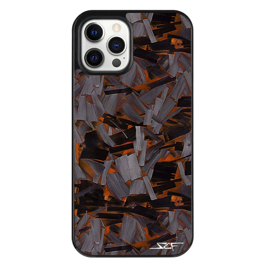 Kies-Motorsports Simply Carbon Fiber iPhone | Orange Lava Forged Carbon Fiber Phone Case | CLASSIC Series