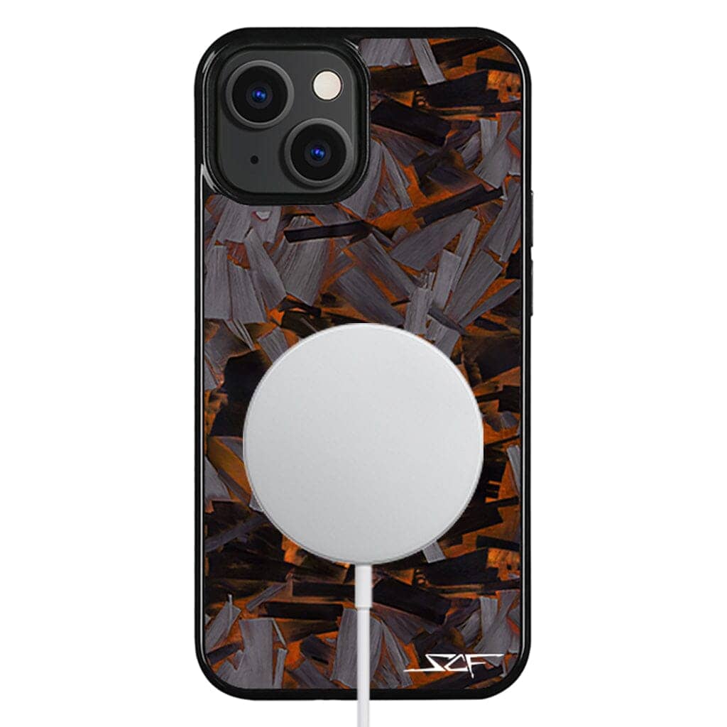 Kies-Motorsports Simply Carbon Fiber iPhone | Orange Lava Forged Carbon Fiber Phone Case | CLASSIC Series
