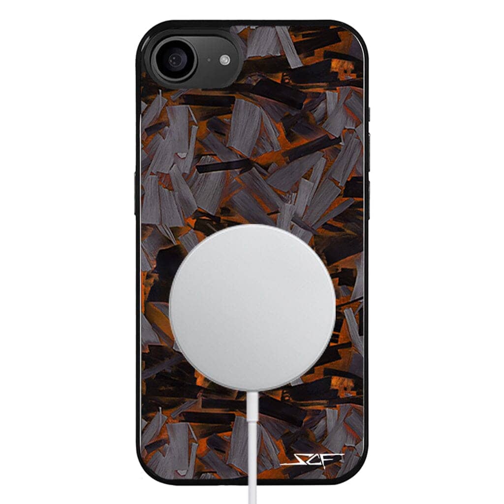 Kies-Motorsports Simply Carbon Fiber iPhone | Orange Lava Forged Carbon Fiber Phone Case | CLASSIC Series