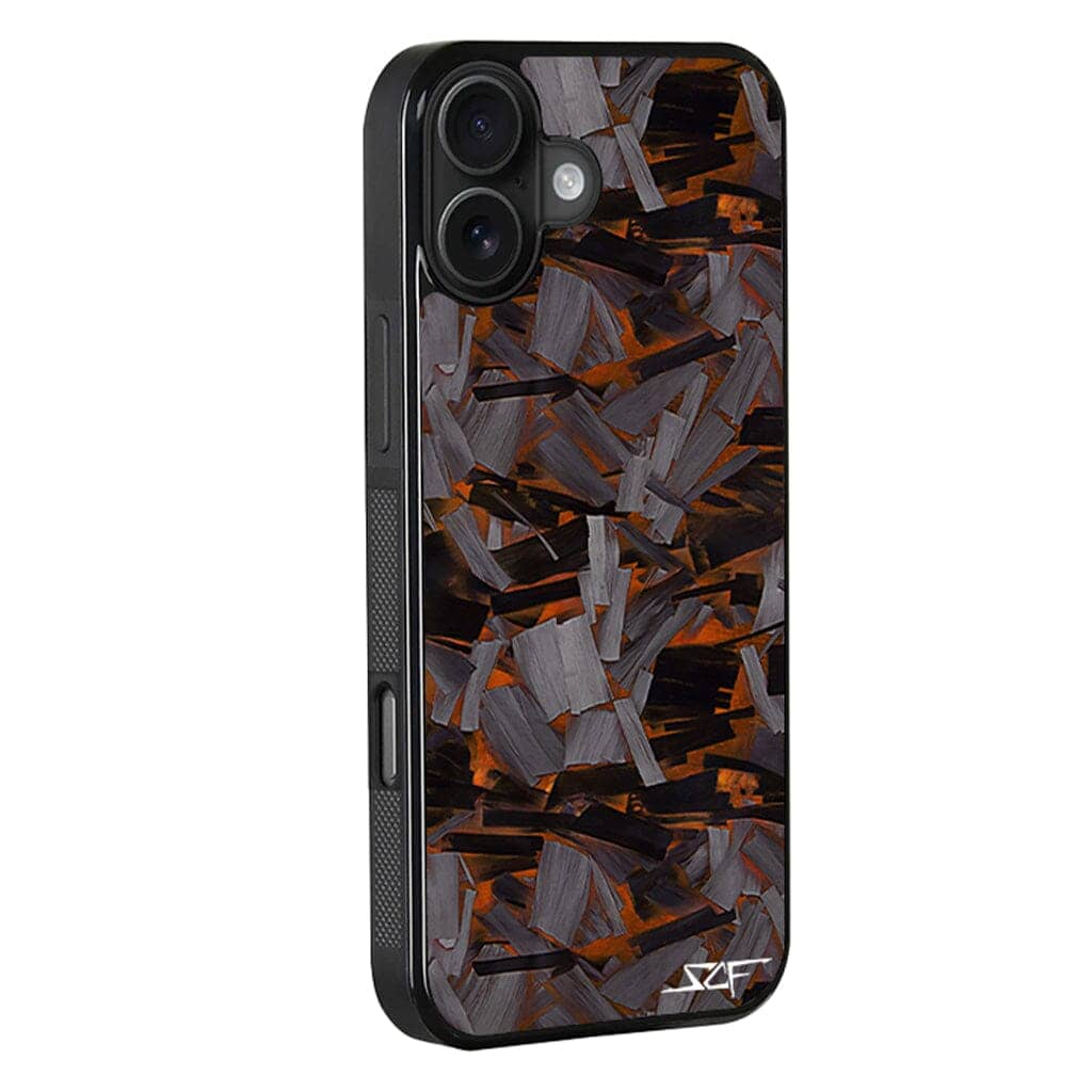 Kies-Motorsports Simply Carbon Fiber iPhone | Orange Lava Forged Carbon Fiber Phone Case | CLASSIC Series