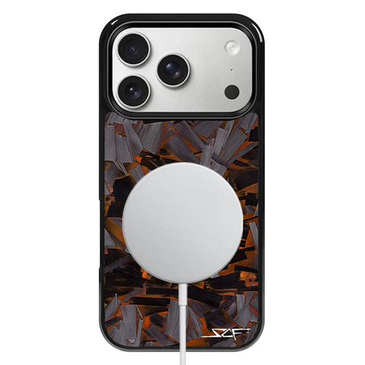 Kies-Motorsports Simply Carbon Fiber iPhone | Orange Lava Forged Carbon Fiber Phone Case | CLASSIC Series