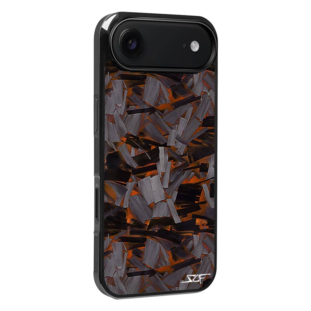 Kies-Motorsports Simply Carbon Fiber iPhone | Orange Lava Forged Carbon Fiber Phone Case | CLASSIC Series