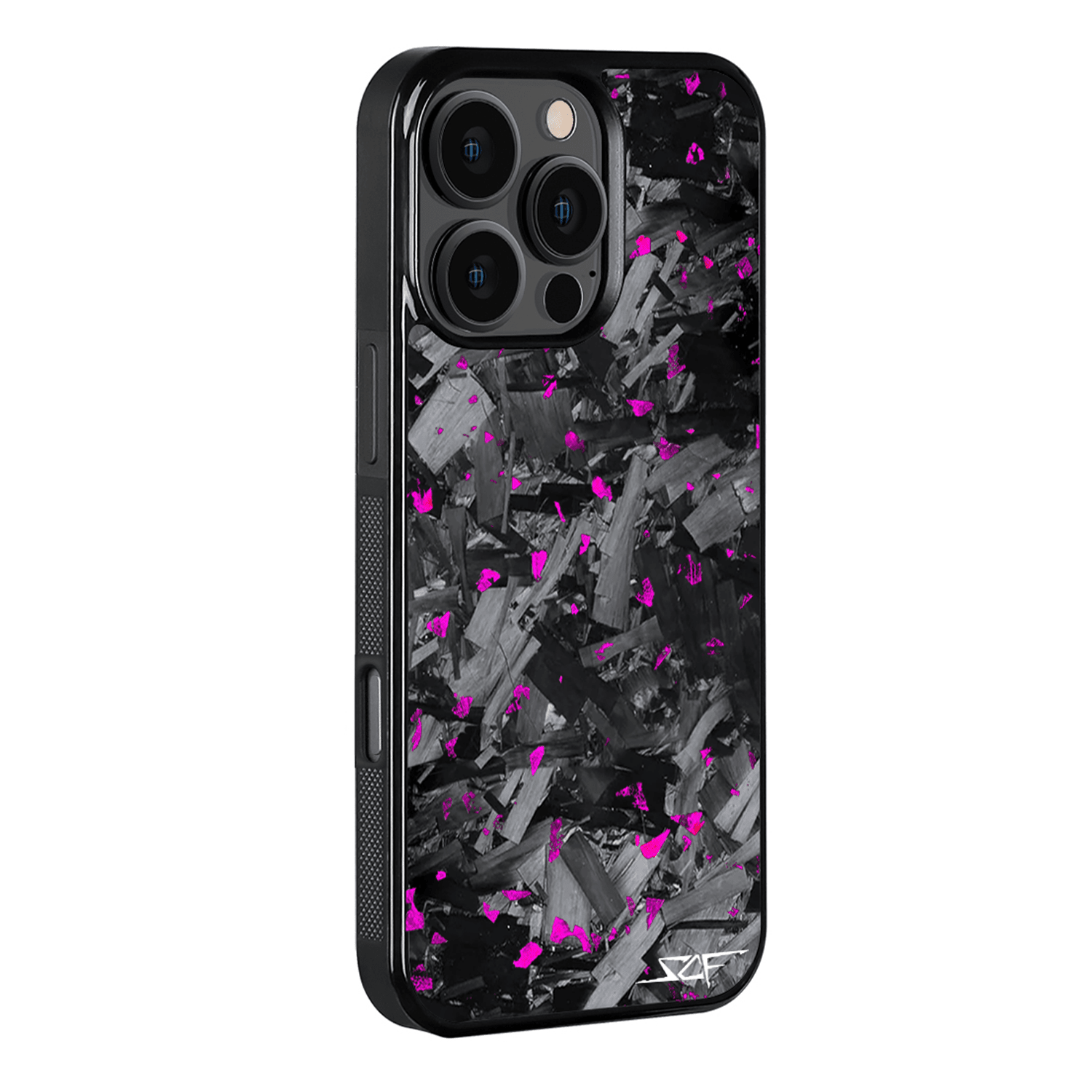 Kies-Motorsports Simply Carbon Fiber iPhone | Purple Flake Forged Chunk Carbon Fiber Case | CLASSIC Series iPhone 16 Pro Max