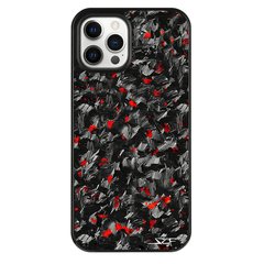 Kies-Motorsports Simply Carbon Fiber iPhone | Red Flake Forged Carbon Fiber Case | CLASSIC Series