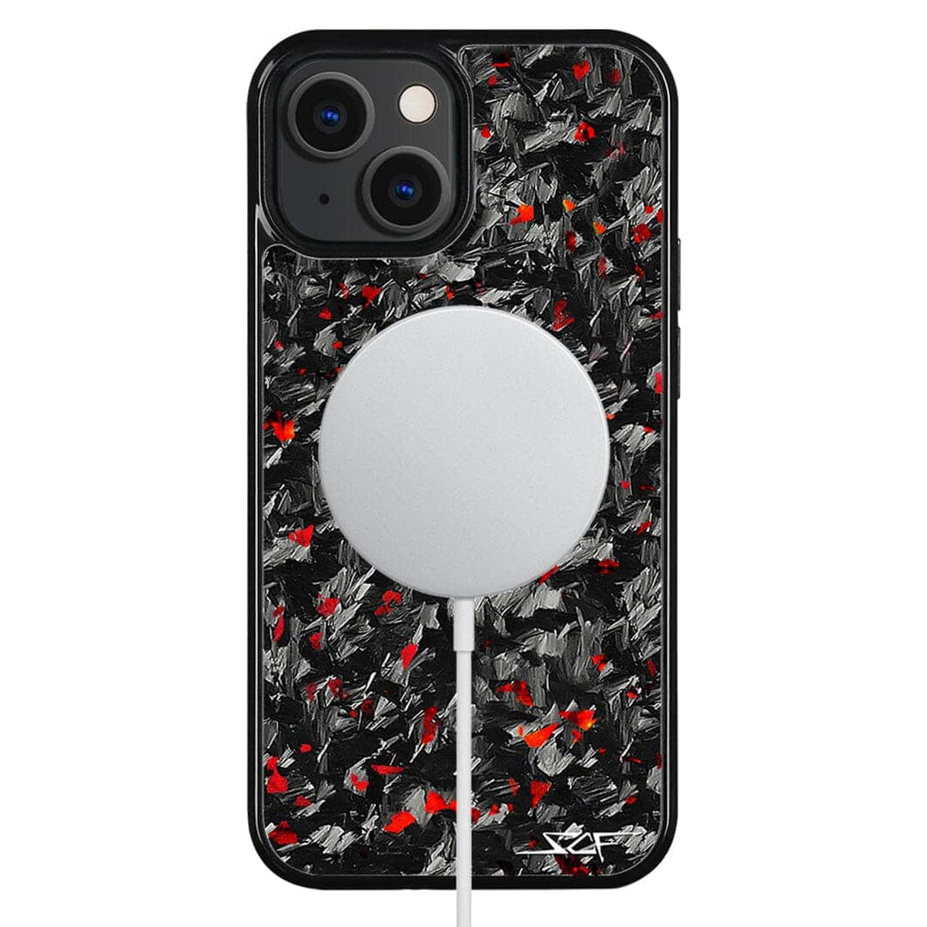 Kies-Motorsports Simply Carbon Fiber iPhone | Red Flake Forged Carbon Fiber Case | CLASSIC Series