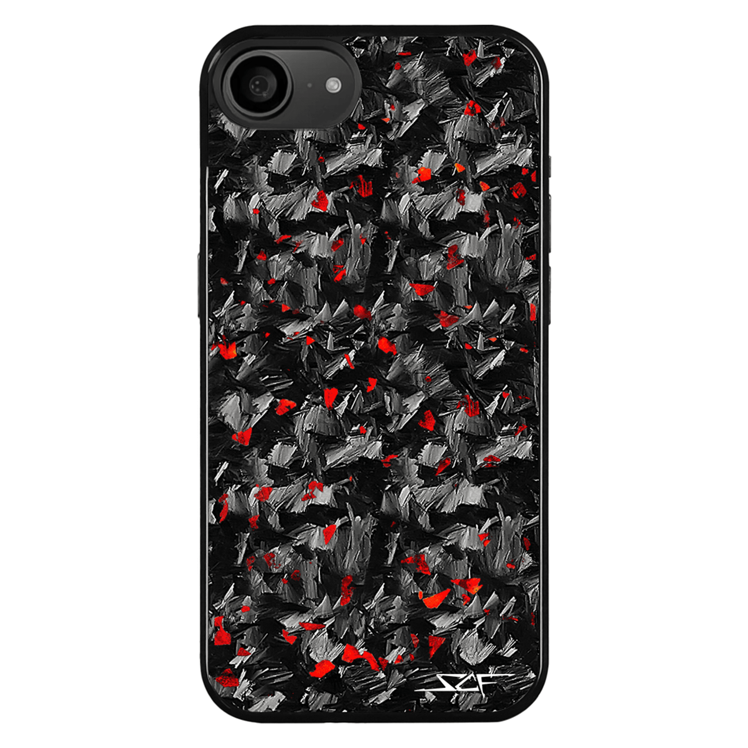 Kies-Motorsports Simply Carbon Fiber iPhone | Red Flake Forged Carbon Fiber Case | CLASSIC Series