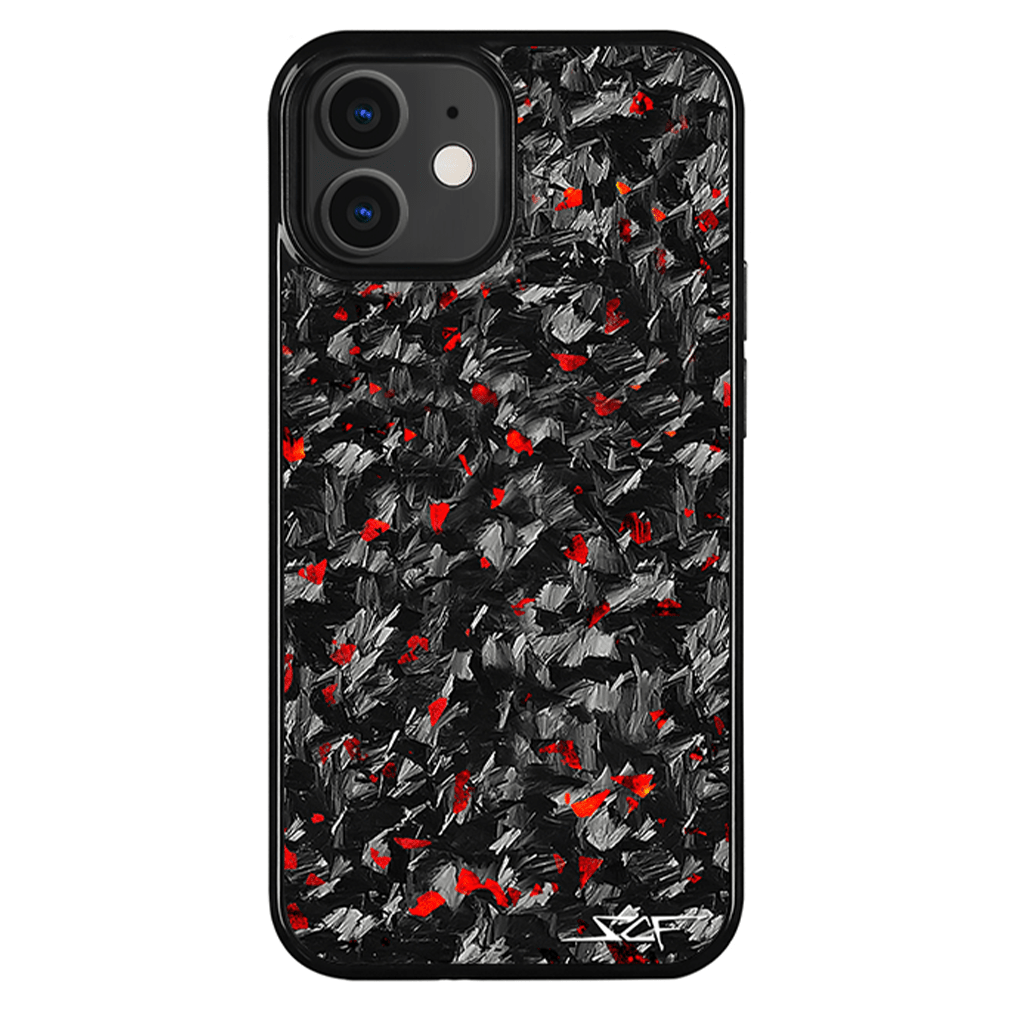 Kies-Motorsports Simply Carbon Fiber iPhone | Red Flake Forged Carbon Fiber Case | CLASSIC Series