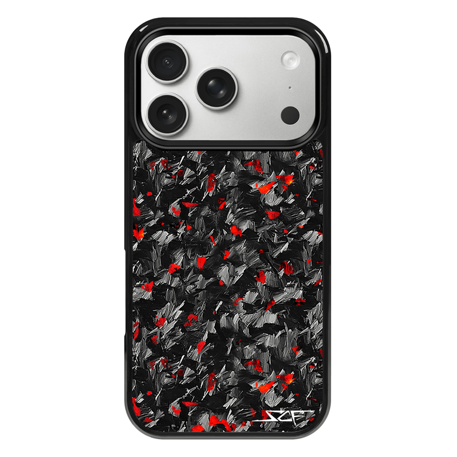 Kies-Motorsports Simply Carbon Fiber iPhone | Red Flake Forged Carbon Fiber Case | CLASSIC Series
