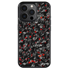 Kies-Motorsports Simply Carbon Fiber iPhone | Red Flake Forged Carbon Fiber Case | CLASSIC Series