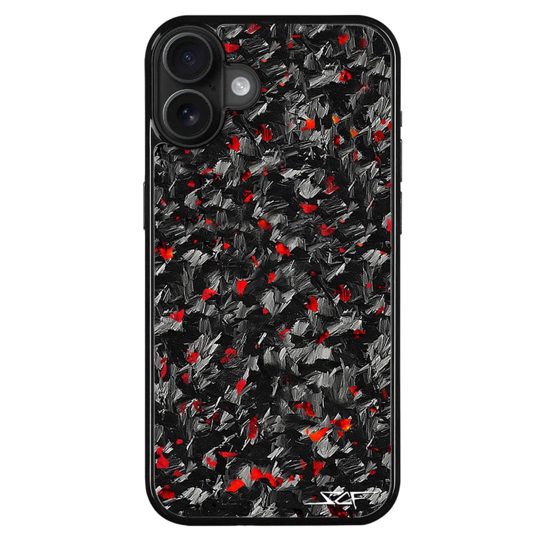 Kies-Motorsports Simply Carbon Fiber iPhone | Red Flake Forged Carbon Fiber Case | CLASSIC Series