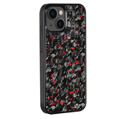 Kies-Motorsports Simply Carbon Fiber iPhone | Red Flake Forged Carbon Fiber Case | CLASSIC Series iPhone 15 Plus