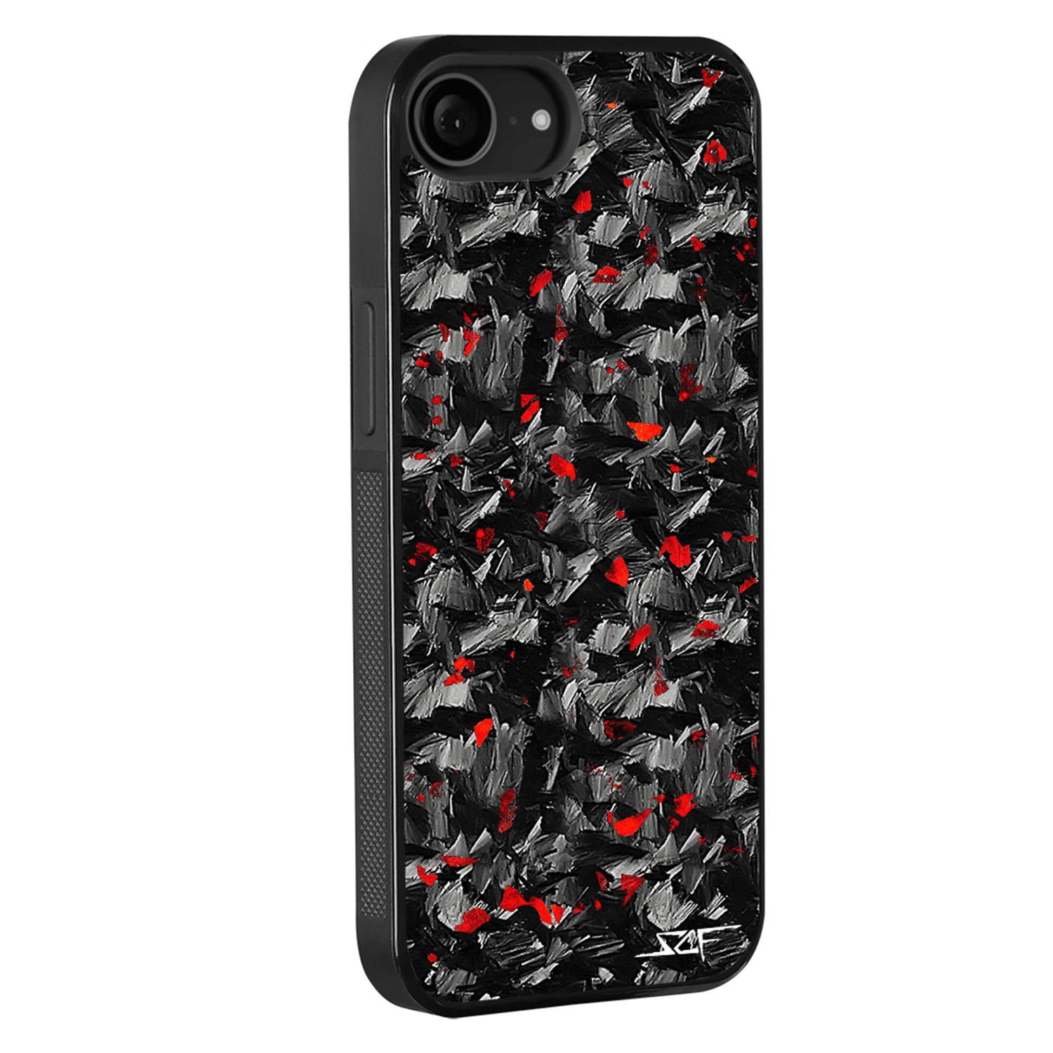 Kies-Motorsports Simply Carbon Fiber iPhone | Red Flake Forged Carbon Fiber Case | CLASSIC Series iPhone 16e