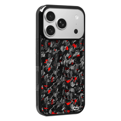 Kies-Motorsports Simply Carbon Fiber iPhone | Red Flake Forged Carbon Fiber Case | CLASSIC Series iPhone 17 Pro Max