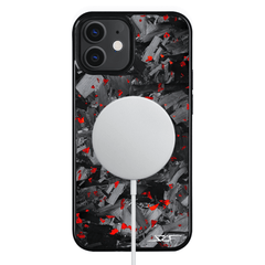 Kies-Motorsports Simply Carbon Fiber iPhone | Red Flake Forged Chunk Carbon Fiber Case | CLASSIC Series