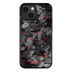 Kies-Motorsports Simply Carbon Fiber iPhone | Red Flake Forged Chunk Carbon Fiber Case | CLASSIC Series
