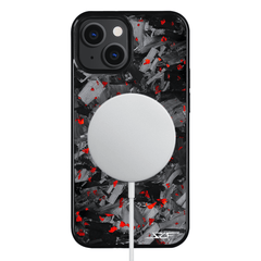 Kies-Motorsports Simply Carbon Fiber iPhone | Red Flake Forged Chunk Carbon Fiber Case | CLASSIC Series