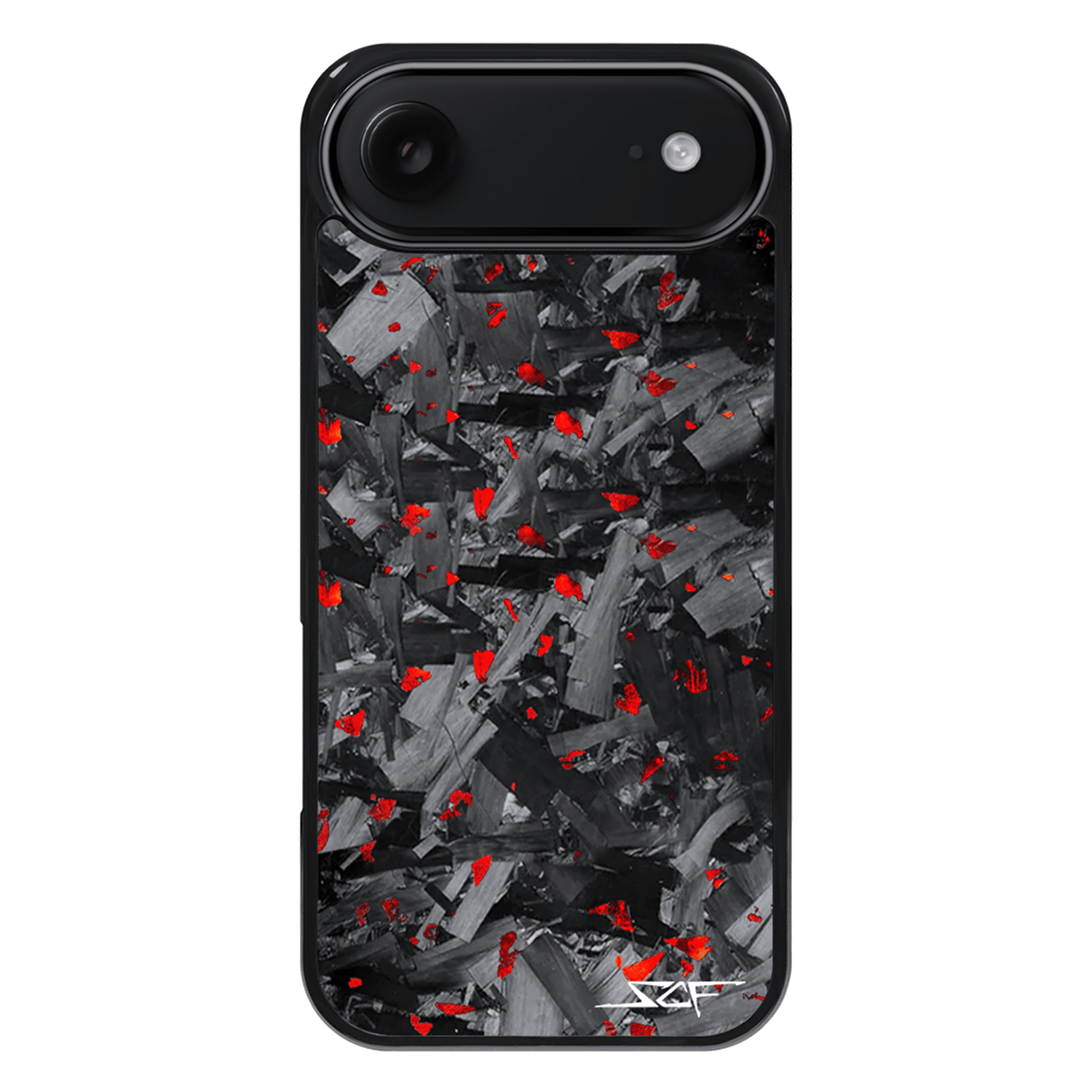Kies-Motorsports Simply Carbon Fiber iPhone | Red Flake Forged Chunk Carbon Fiber Case | CLASSIC Series