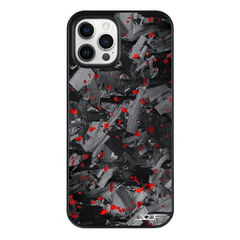 Kies-Motorsports Simply Carbon Fiber iPhone | Red Flake Forged Chunk Carbon Fiber Case | CLASSIC Series
