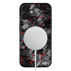 Kies-Motorsports Simply Carbon Fiber iPhone | Red Flake Forged Chunk Carbon Fiber Case | CLASSIC Series