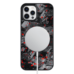 Kies-Motorsports Simply Carbon Fiber iPhone | Red Flake Forged Chunk Carbon Fiber Case | CLASSIC Series