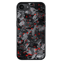 Kies-Motorsports Simply Carbon Fiber iPhone | Red Flake Forged Chunk Carbon Fiber Case | CLASSIC Series