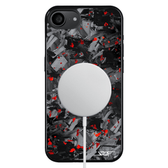 Kies-Motorsports Simply Carbon Fiber iPhone | Red Flake Forged Chunk Carbon Fiber Case | CLASSIC Series