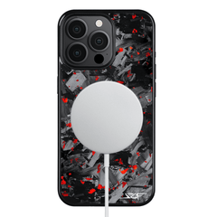 Kies-Motorsports Simply Carbon Fiber iPhone | Red Flake Forged Chunk Carbon Fiber Case | CLASSIC Series