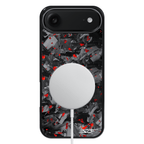 Kies-Motorsports Simply Carbon Fiber iPhone | Red Flake Forged Chunk Carbon Fiber Case | CLASSIC Series